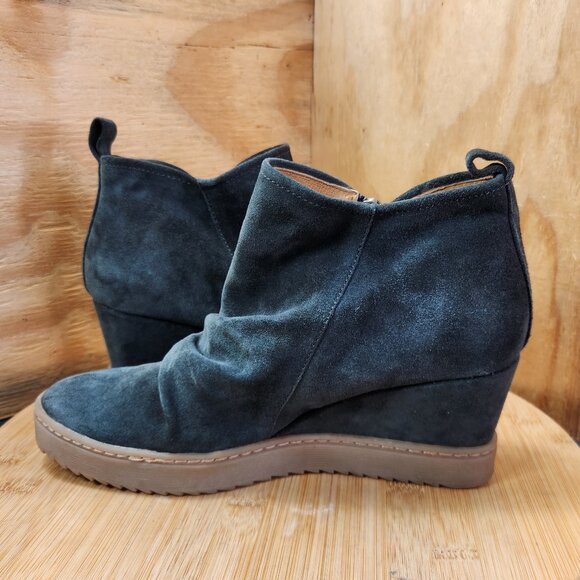 Sofft Shera Womens Green Suede Wedge Water Resistant Booties Boots Size 9.5 - Picture 8 of 10
